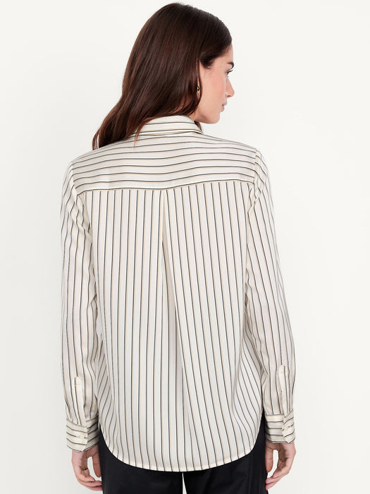 Classic Button-Down Satin Shirt