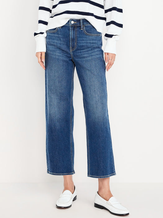 High-Waisted Wow Crop Wide-Leg Jeans