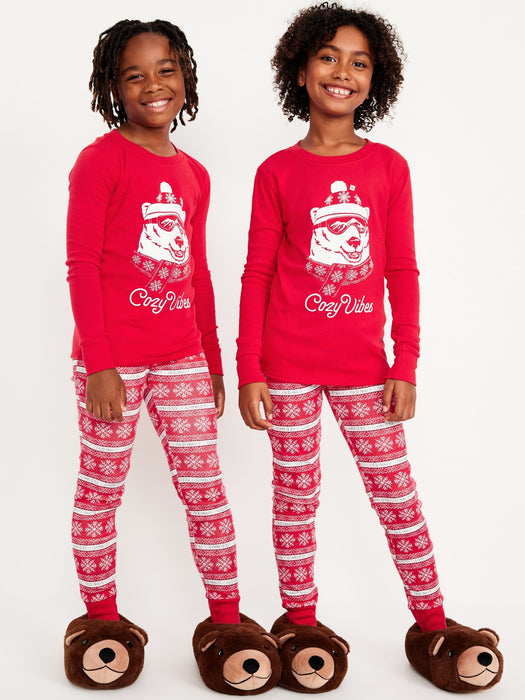 Gender-Neutral Graphic Snug-Fit Pajama Set for Kids