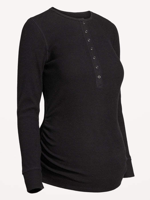Maternity Long-Sleeve Henley T-Shirt