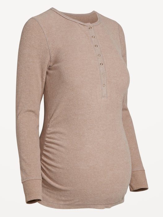 Maternity Long-Sleeve Henley T-Shirt