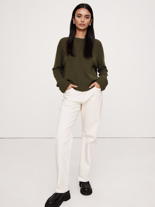 Oversized Midweight Cashmere Crew-Neck Sweater