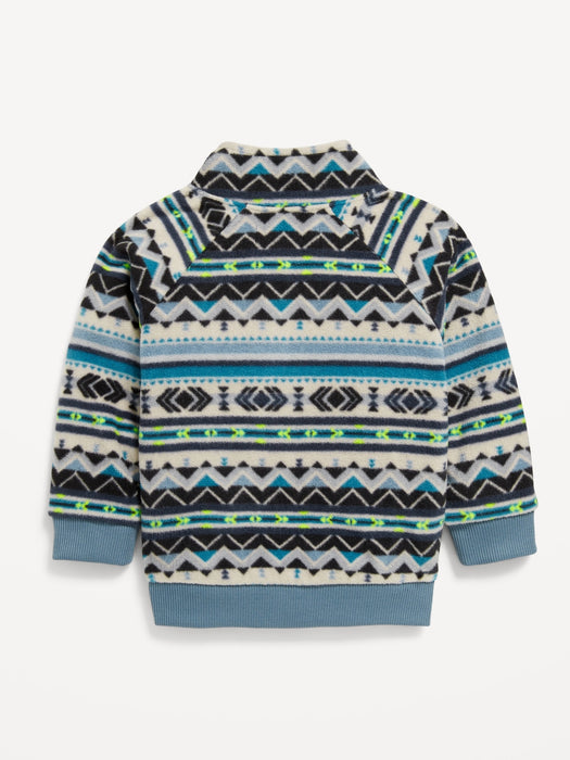 Oversized Microfleece Quarter-Zip Sweater for Toddler Boys