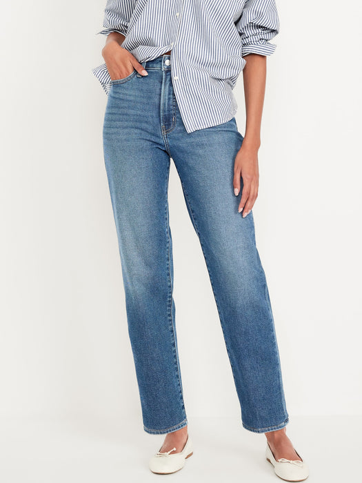 High-Waisted Built-In Warm OG Straight Ankle Jeans
