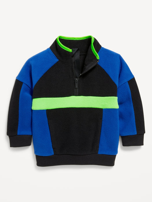 Oversized Microfleece Quarter-Zip Sweater for Toddler Boys