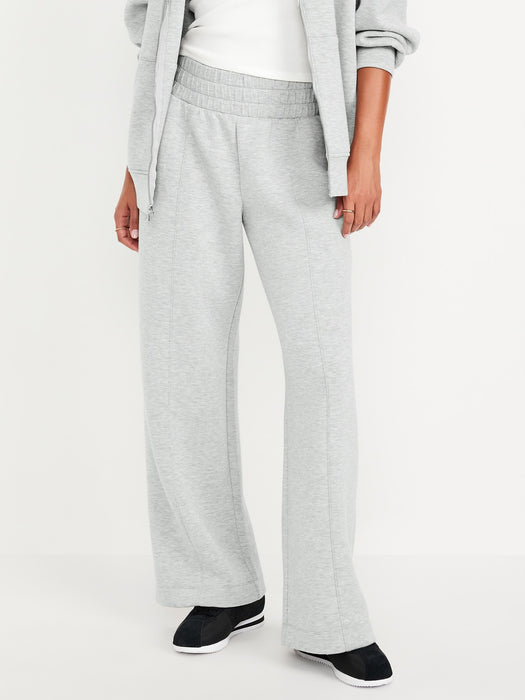 High-Waisted Bounce Fleece Wide-Leg Sweatpants