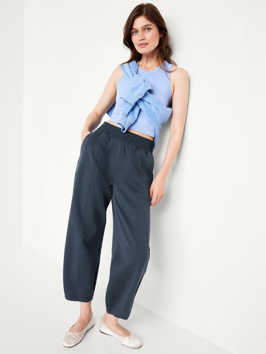 High-Waisted Dynamic Fleece Barrel-Leg Sweatpants