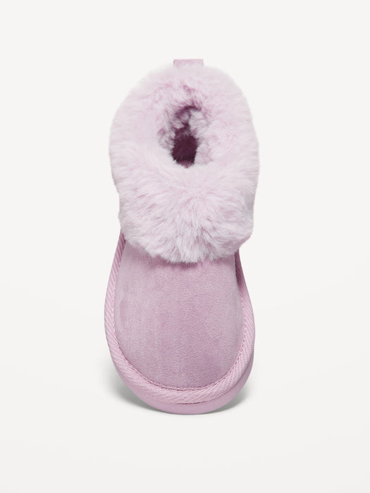 Faux-Suede Faux-Fur Lined Mini Boots for Toddler Girls