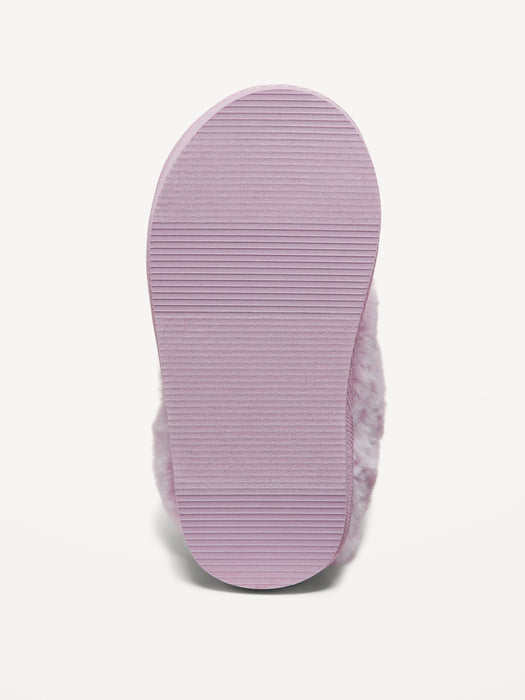 Faux-Suede Faux-Fur Lined Mini Boots for Toddler Girls