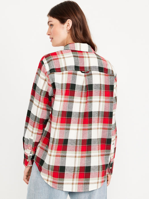 Flannel Boyfriend Button-Down Shirt