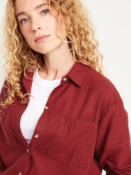 Flannel Boyfriend Button-Down Shirt