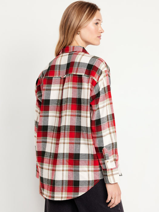 Flannel Boyfriend Button-Down Shirt