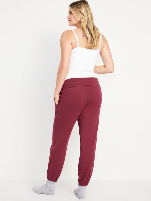 Maternity Rollover-Waist Jogger Sweatpants