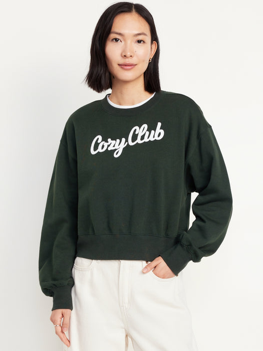 SoComfy Graphic Drop-Shoulder Crew-Neck Sweatshirt