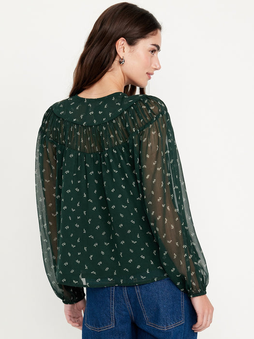 Tie-Front Chiffon Top