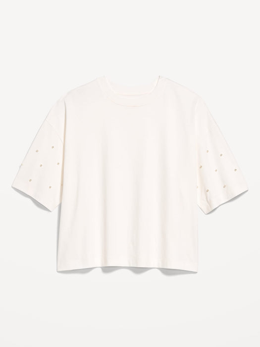 Oversized Crew-Neck Embellished T-Shirt