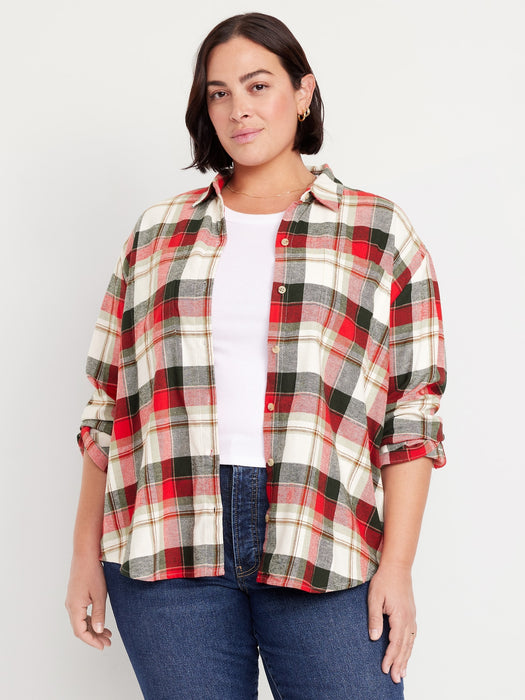 Flannel Boyfriend Button-Down Shirt
