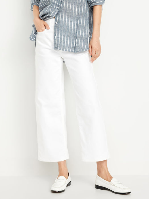 High-Waisted Wow Crop Wide-Leg Jeans