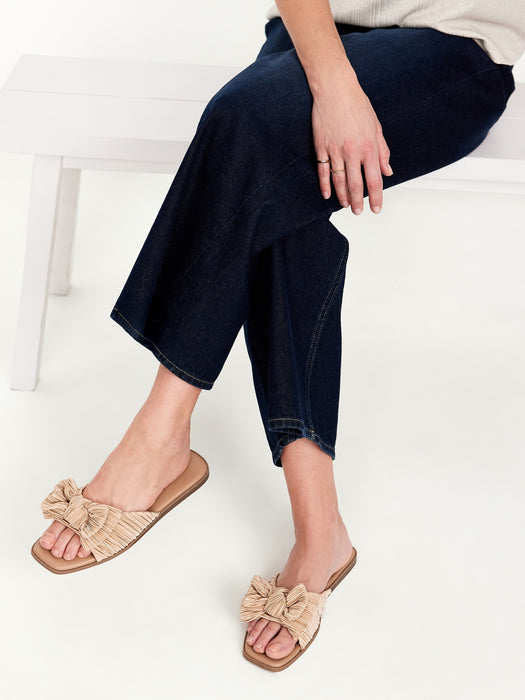 Knot-Front Slide Sandals