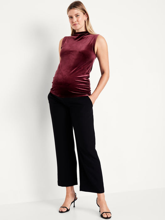 Maternity Velvet Mock-Neck Top