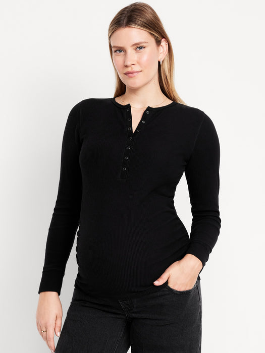 Maternity Long-Sleeve Henley T-Shirt