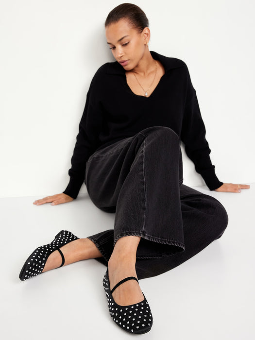 Satin Mary Jane Ballet Flat