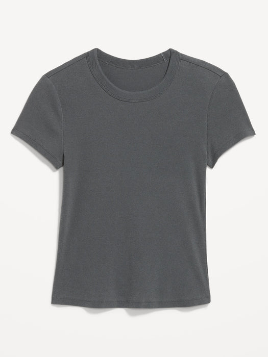 Snug Crop Ribbed T-Shirt