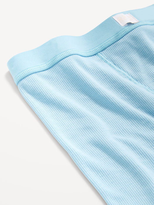 High-Waisted Ribbed Boyshort Briefs -- 3-inch inseam
