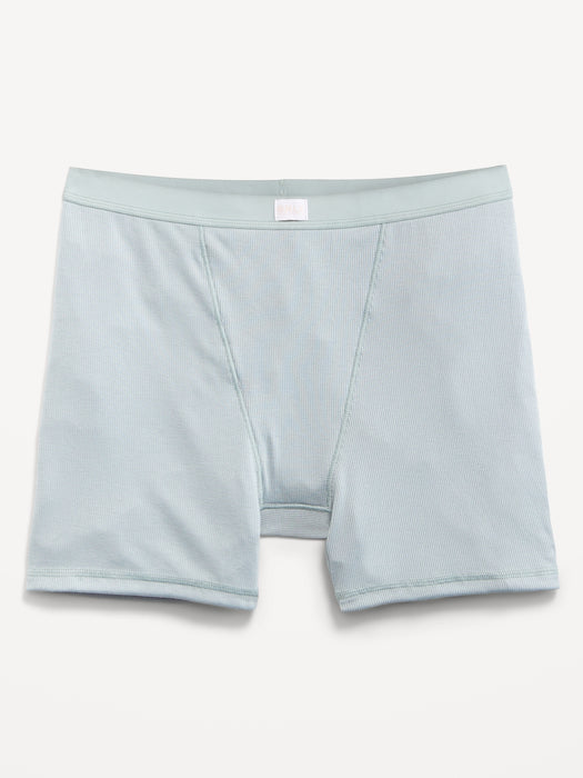 High-Waisted Ribbed Boyshort Briefs -- 3-inch inseam