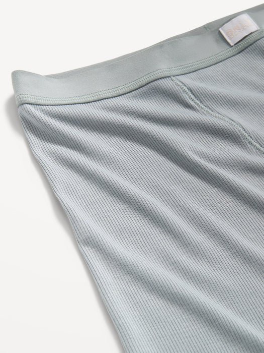 High-Waisted Ribbed Boyshort Briefs -- 3-inch inseam