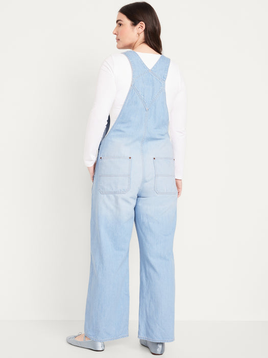 Baggy Wide-Leg Jean Overalls