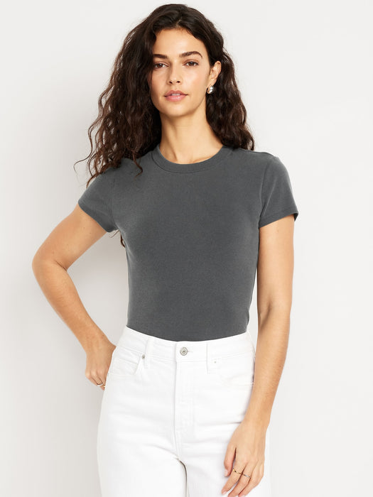 Snug Crop Ribbed T-Shirt