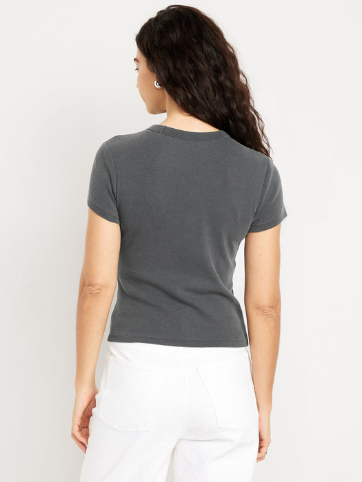Snug Crop Ribbed T-Shirt