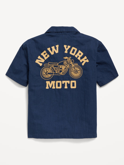 Loose Short-Sleeve Graphic Shirt for Boys