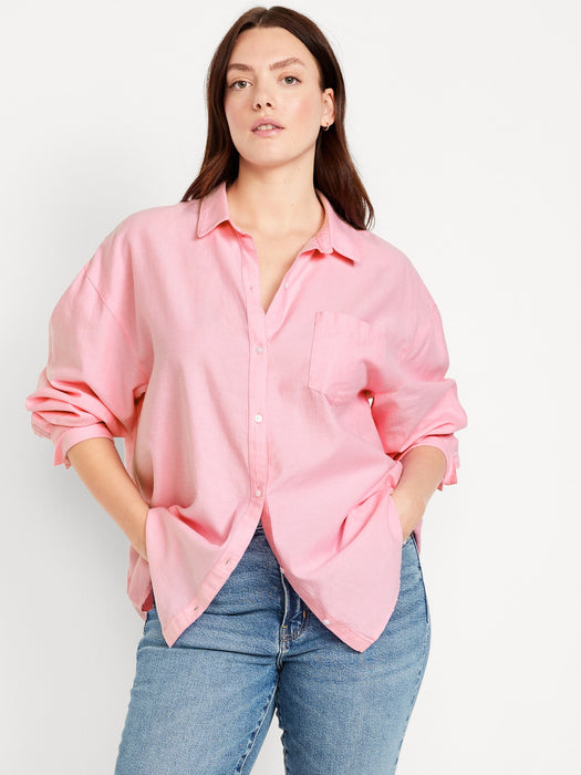 Oversized Button-Down Boyfriend Shirt