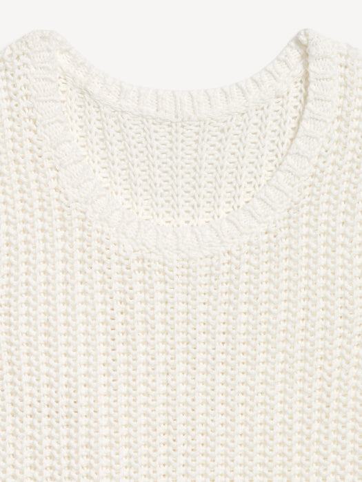 Sleeveless Open-Stitch Sweater