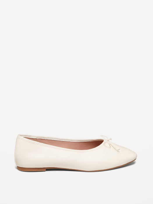 Faux-Leather Ballet Flats
