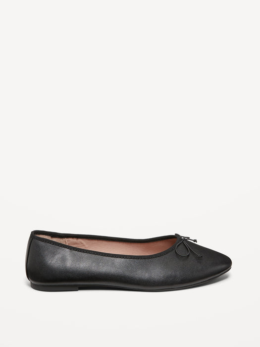 Faux-Leather Ballet Flats