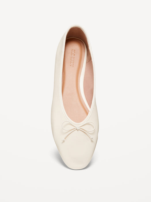 Faux-Leather Ballet Flats