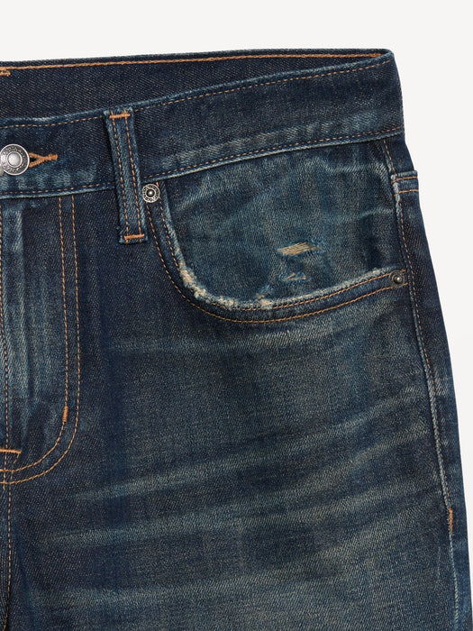 Slim Built-In Flex Jean Raw-Edge Shorts -- 9.5-inch inseam
