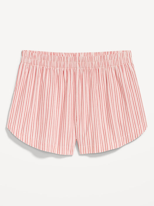 Oversized Poplin Pajama Shorts