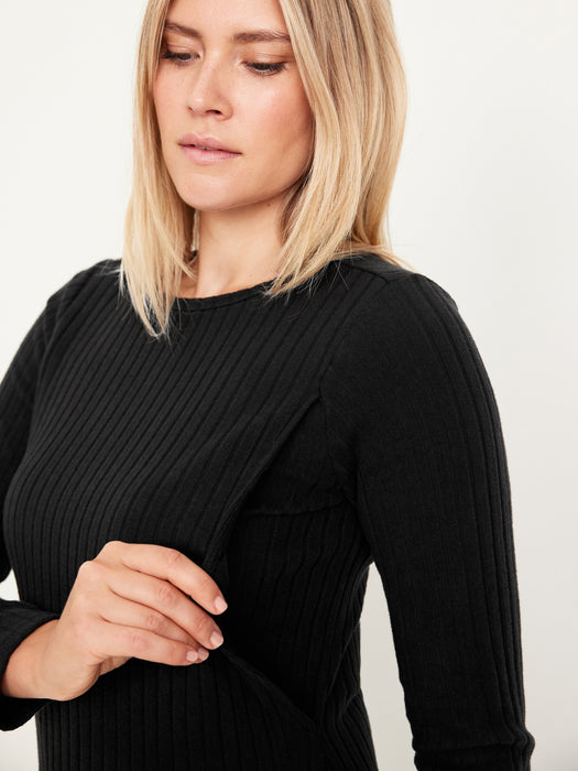 Maternity Long-Sleeve Nursing Dress