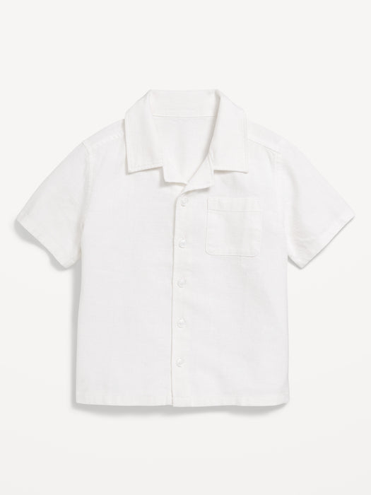 Linen-Blend Pocket Shirt for Toddler Boys