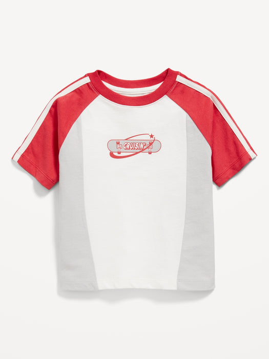 Oversized Color-Block Graphic T-Shirt for Toddler Boys