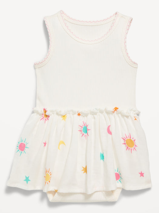 Sleeveless Ribbed Bodysuit Dress for Baby