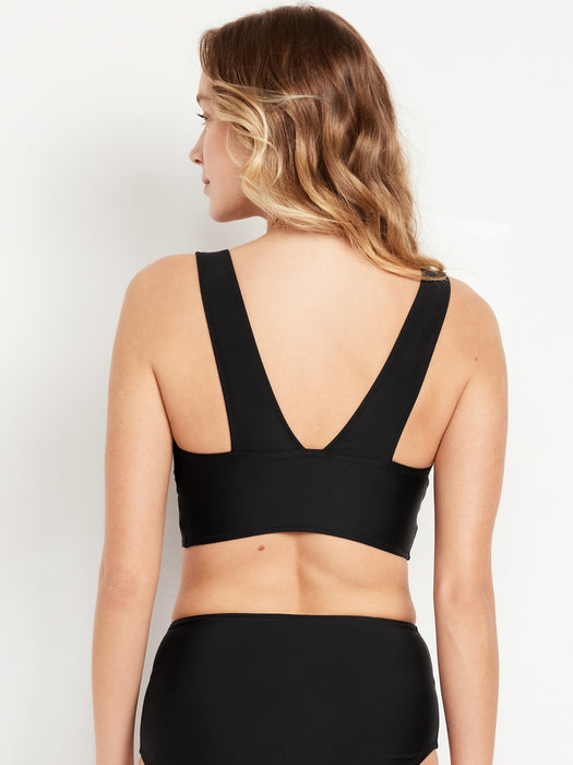Matte Longline Bikini Swim Top