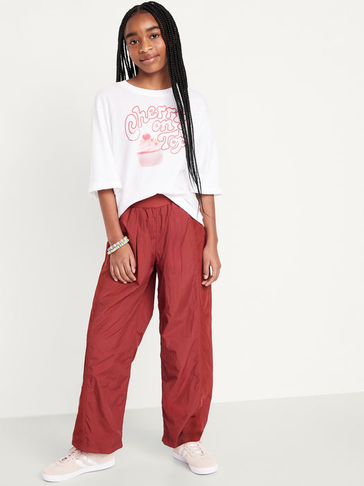 High-Waisted Crinkle Wide-Leg Pants for Girls