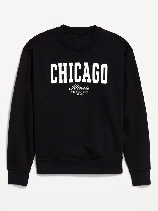 Loose Graphic Rotation Crew-Neck Sweatshirt
