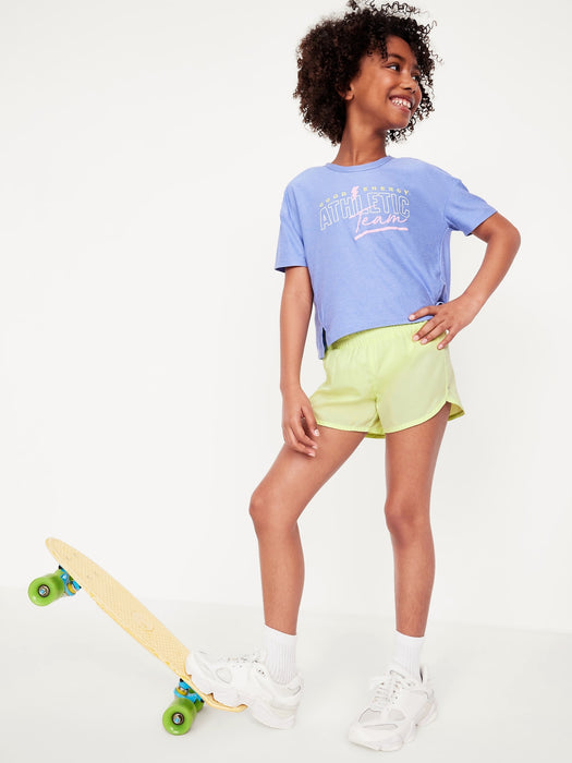 High-Waisted Dolphin-Hem Run Shorts for Girls