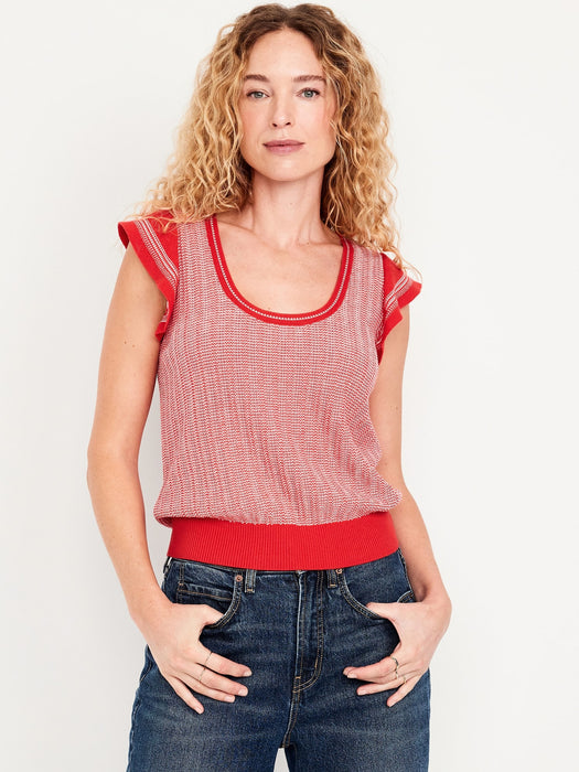 Flutter-Sleeve Sweater